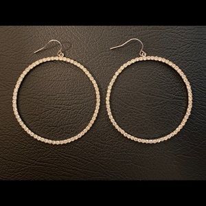 Silver sparkly hoops🌟